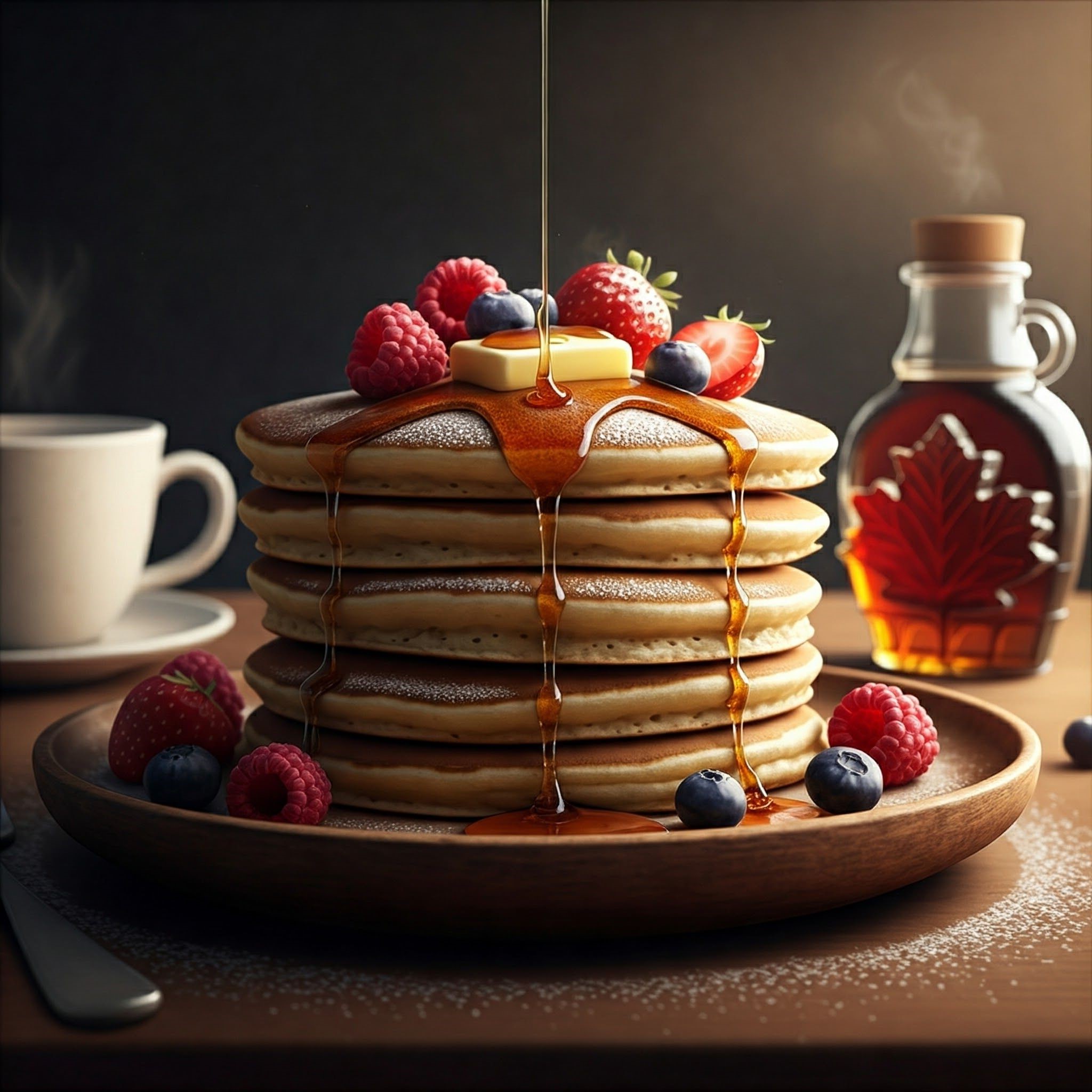Fluffy Pancakes with Maple Syrup - Best recipes